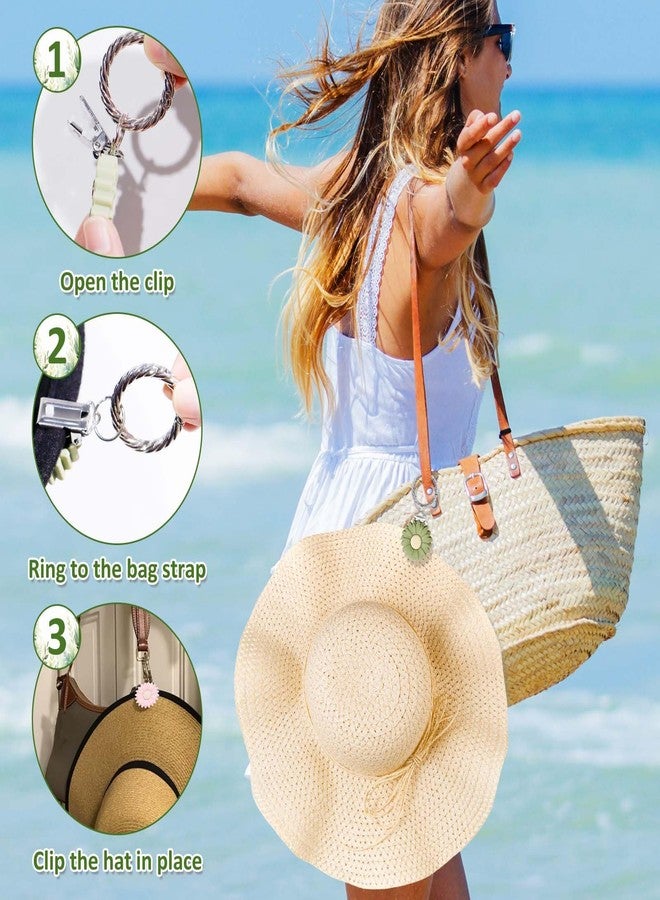 AEDOVE 2 Pcs Hat Clip for Travel on Bag- Securely Attach Hats to Bags Totes Luggage - Hands-Free, Prevents Loss at Beach/Outings Green, Pink - Image 4